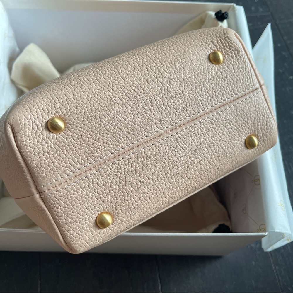 Polene numero un mini leather crossbody bag in pink - Picture 3 of 14